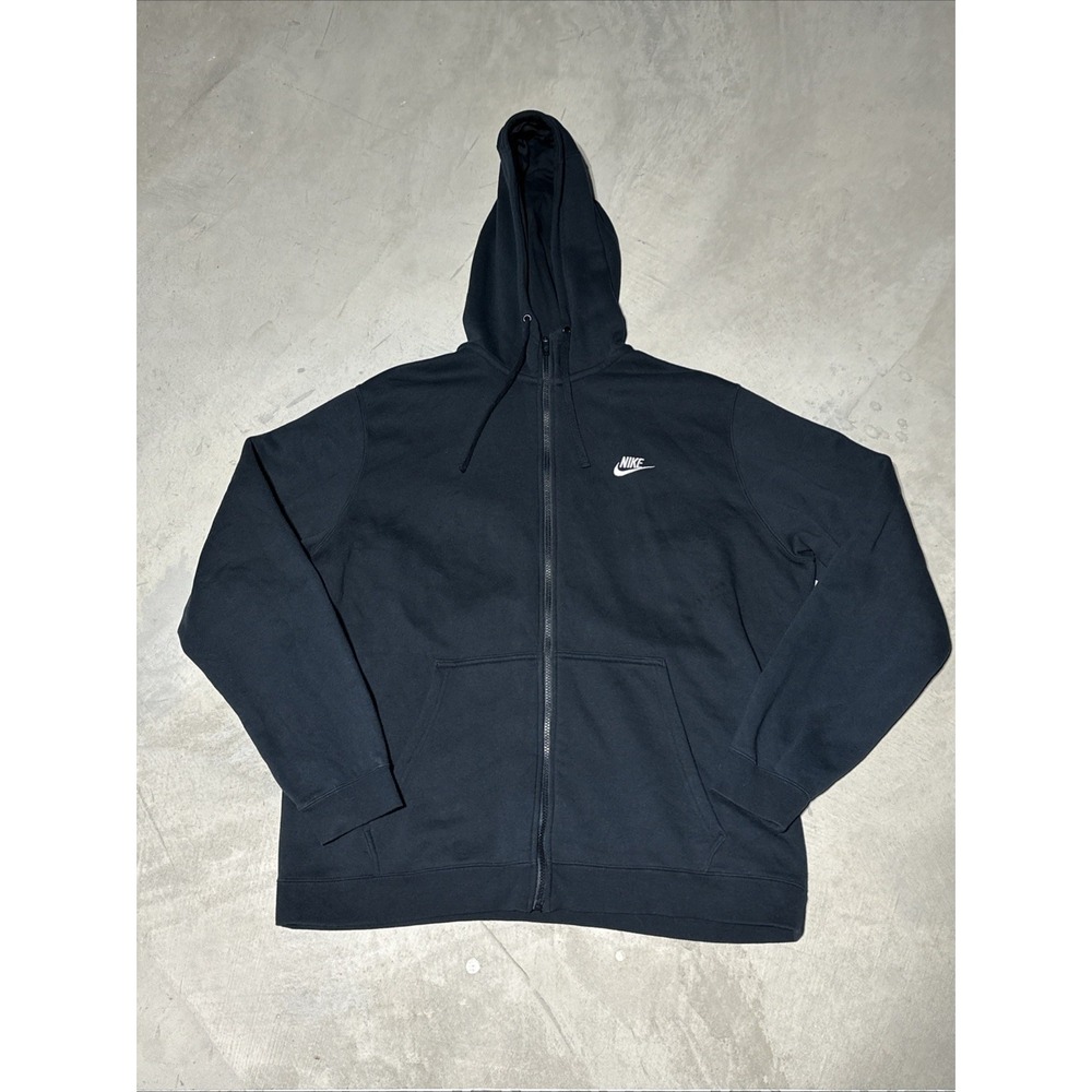 Men's Nike Full Zip Hoodie SZ 2XL Black Sweatshirt Jumpsuit Hooded